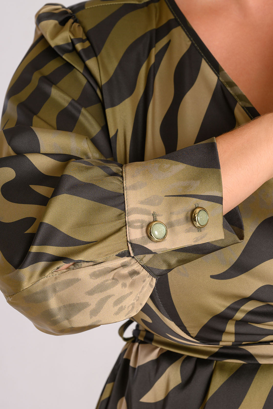 Φόρεμα Plus Size Maxi Animal Print - Silky Collection