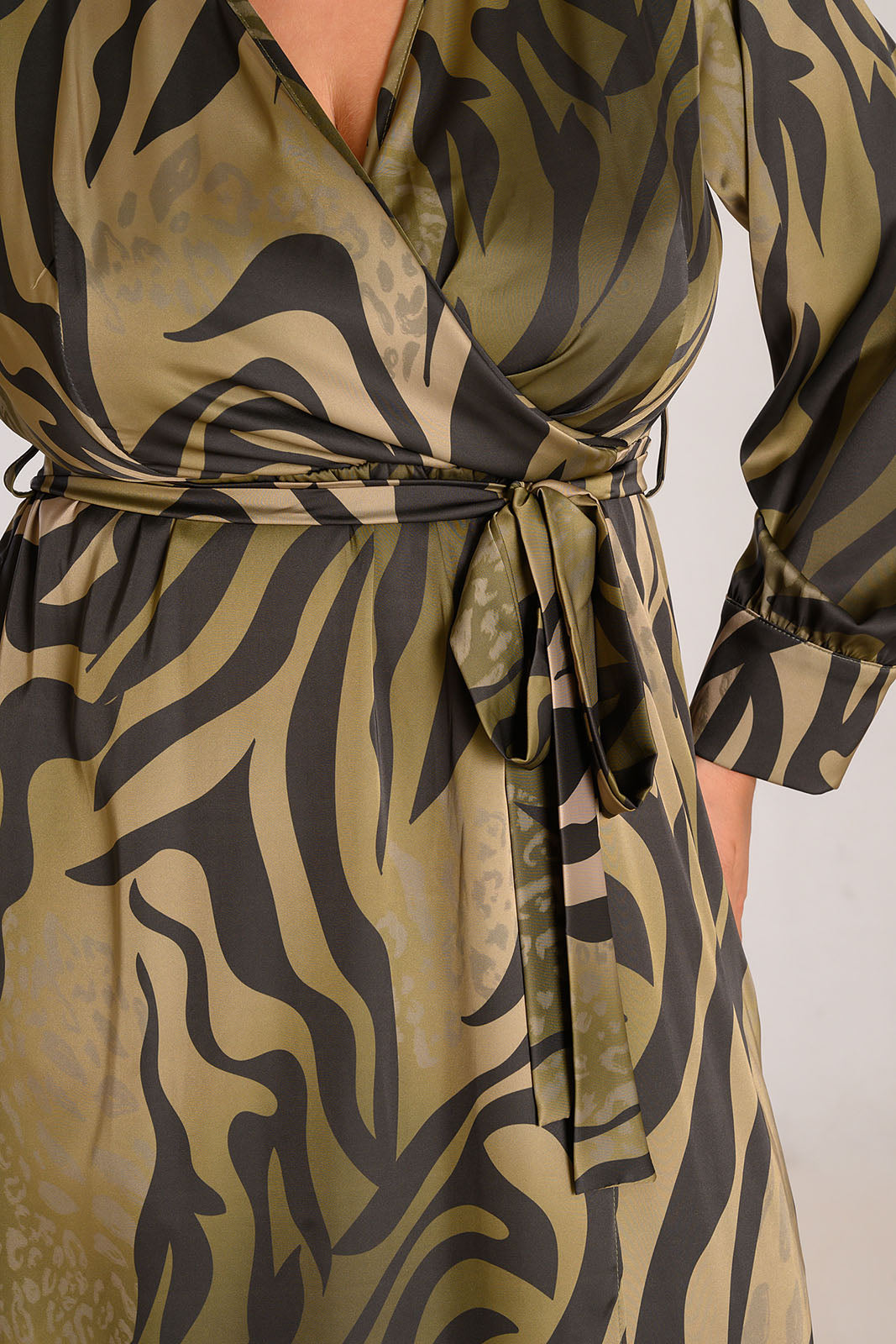 Φόρεμα Plus Size Maxi Animal Print - Silky Collection